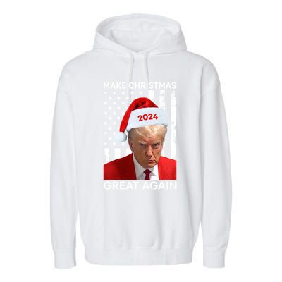 Donald Trump 2024 Make Christmas Great Again American Flag Cool Gift Garment-Dyed Fleece Hoodie