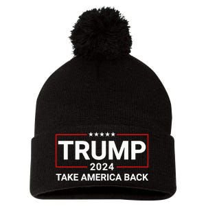 Donald Trump 2024 Take America Back Election The Return Pom Pom 12in Knit Beanie