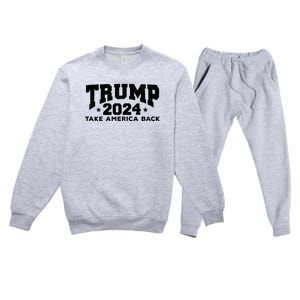 Donald Trump 2024 Take America Back Premium Crewneck Sweatsuit Set