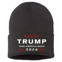 Donald Trump 2024 Take America Back Election The Return Sustainable Knit Beanie