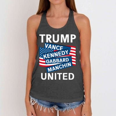 Donald Trump 2024 Joe Manchin Kennedy Gabbard Checkmate Women's Knotted Racerback Tank