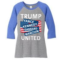 Donald Trump 2024 Joe Manchin Kennedy Gabbard Checkmate Women's Tri-Blend 3/4-Sleeve Raglan Shirt