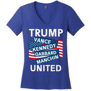 Donald Trump 2024 Joe Manchin Kennedy Gabbard Checkmate Women's V-Neck T-Shirt