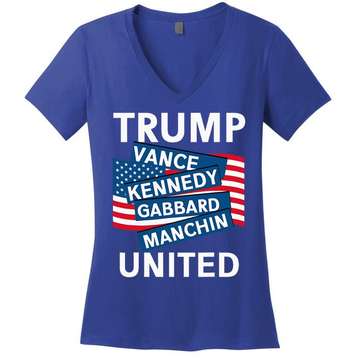 Donald Trump 2024 Joe Manchin Kennedy Gabbard Checkmate Women's V-Neck T-Shirt