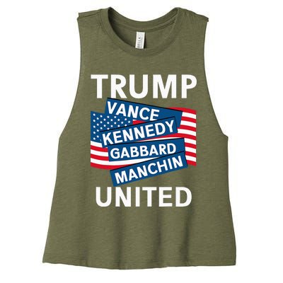 Donald Trump 2024 Joe Manchin Kennedy Gabbard Checkmate Women's Racerback Cropped Tank