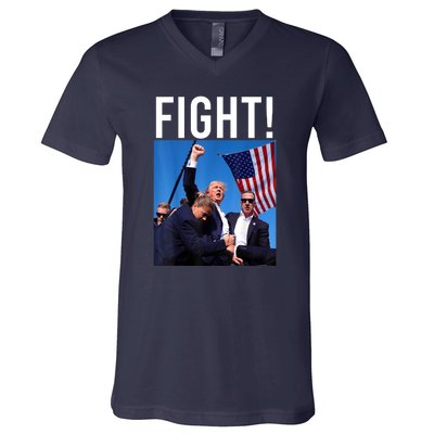 Donald Trump 2024 Fight Fight Fight Trump Rally Gift V-Neck T-Shirt