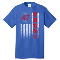 Donald Trump 2024 President American Flag Pro Trump Vintage Gift Tall T-Shirt