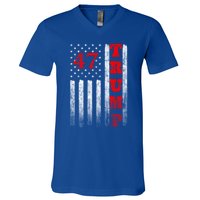 Donald Trump 2024 President American Flag Pro Trump Vintage Gift V-Neck T-Shirt