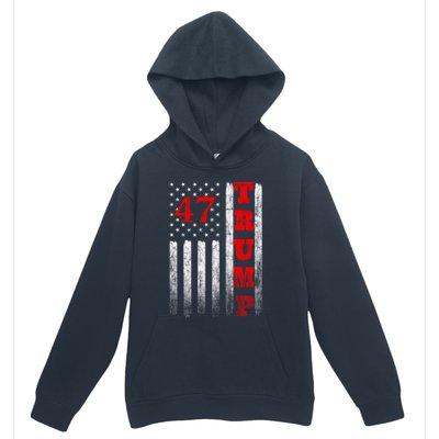 Donald Trump 2024 President American Flag Pro Trump Vintage Gift Urban Pullover Hoodie