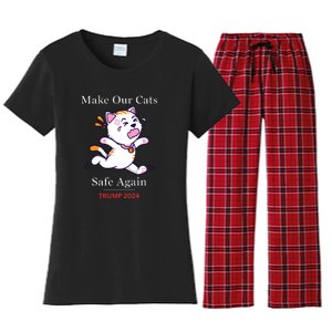 Donald Trump 2024 Funny Cat Conservative Maga Women's Flannel Pajama Set