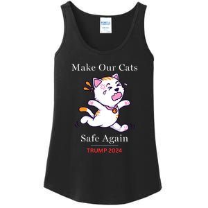 Donald Trump 2024 Funny Cat Conservative Maga Ladies Essential Tank