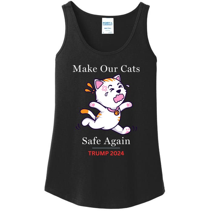 Donald Trump 2024 Funny Cat Conservative Maga Ladies Essential Tank