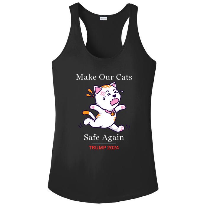 Donald Trump 2024 Funny Cat Conservative Maga Ladies PosiCharge Competitor Racerback Tank