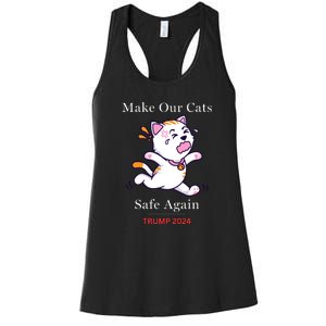 Donald Trump 2024 Funny Cat Conservative Maga Women's Racerback Tank