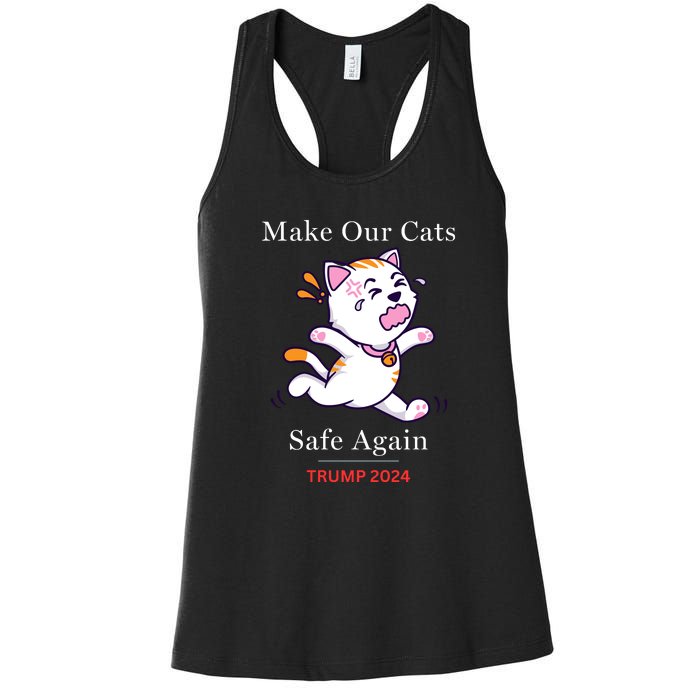 Donald Trump 2024 Funny Cat Conservative Maga Women's Racerback Tank