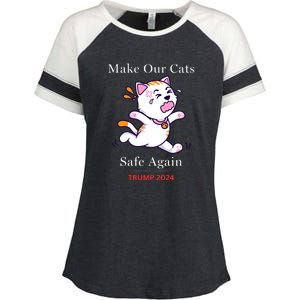 Donald Trump 2024 Funny Cat Conservative Maga Enza Ladies Jersey Colorblock Tee