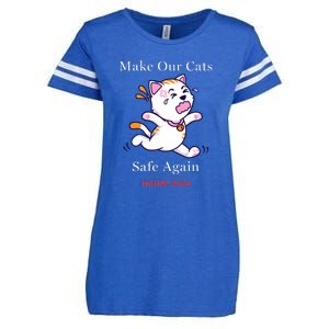 Donald Trump 2024 Funny Cat Conservative Maga Enza Ladies Jersey Football T-Shirt