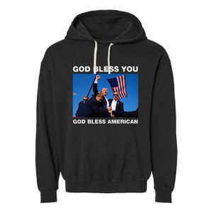 Donald Trump 2024 God Bless You God Bless America Garment-Dyed Fleece Hoodie