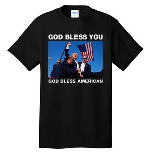 Donald Trump 2024 God Bless You God Bless America Tall T-Shirt