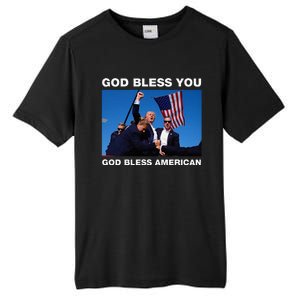 Donald Trump 2024 God Bless You God Bless America Tall Fusion ChromaSoft Performance T-Shirt