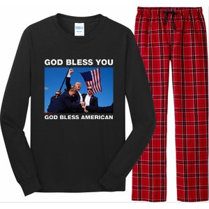 Donald Trump 2024 God Bless You God Bless America Long Sleeve Pajama Set