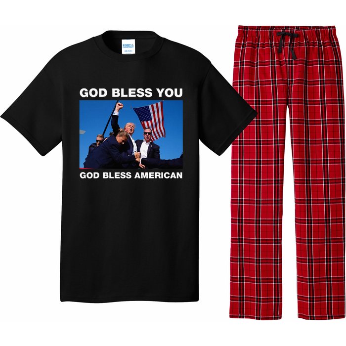 Donald Trump 2024 God Bless You God Bless America Pajama Set