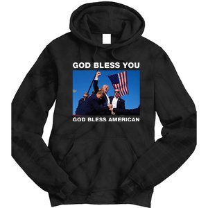 Donald Trump 2024 God Bless You God Bless America Tie Dye Hoodie