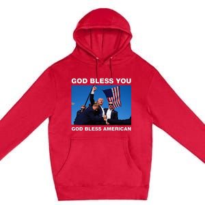 Donald Trump 2024 God Bless You God Bless America Premium Pullover Hoodie