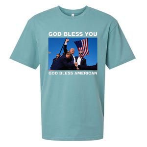 Donald Trump 2024 God Bless You God Bless America Sueded Cloud Jersey T-Shirt