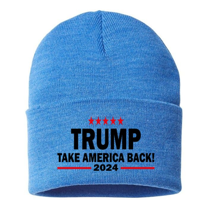 Donald Trump 2024 Take America Back Meaningful Gift Sustainable Knit Beanie