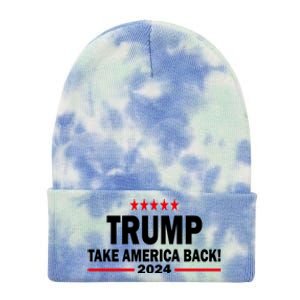 Donald Trump 2024 Take America Back Meaningful Gift Tie Dye 12in Knit Beanie