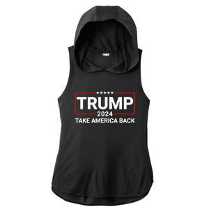 Donald Trump 2024 Take America Back Election - The Return Ladies PosiCharge Tri-Blend Wicking Draft Hoodie Tank