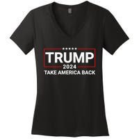 Donald Trump 2024 Take America Back Election - The Return Women's V-Neck T-Shirt