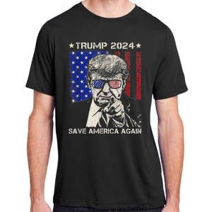 Donald Trump 2024 Save America Again American Flag Adult ChromaSoft Performance T-Shirt