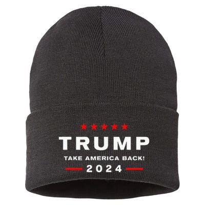 Donald Trump 2024 Take America Back Election The Return Sustainable Knit Beanie