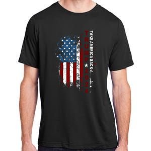 Donald Trump 2024 Take America Back American Flag Patriotic Adult ChromaSoft Performance T-Shirt