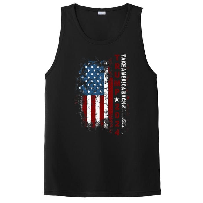 Donald Trump 2024 Take America Back American Flag Patriotic PosiCharge Competitor Tank