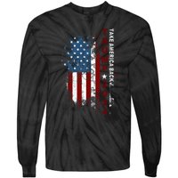 Donald Trump 2024 Take America Back American Flag Patriotic Tie-Dye Long Sleeve Shirt