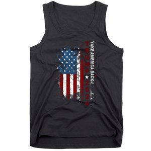 Donald Trump 2024 Take America Back American Flag Patriotic Tank Top