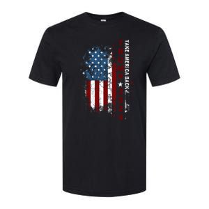 Donald Trump 2024 Take America Back American Flag Patriotic Softstyle CVC T-Shirt