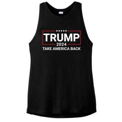 Donald Trump 2024 Take America Back Election The Return 7625 Ladies PosiCharge Tri-Blend Wicking Tank