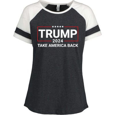 Donald Trump 2024 Take America Back Election The Return 7625 Enza Ladies Jersey Colorblock Tee