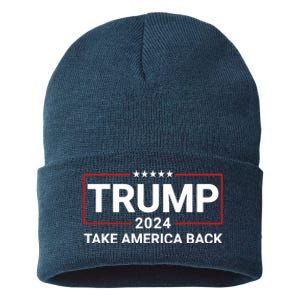 Donald Trump 2024 Take America Back Election The Return 7625 Sustainable Knit Beanie