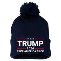 Donald Trump 2024 Take America Back Election The Return 7625 Pom Pom 12in Knit Beanie