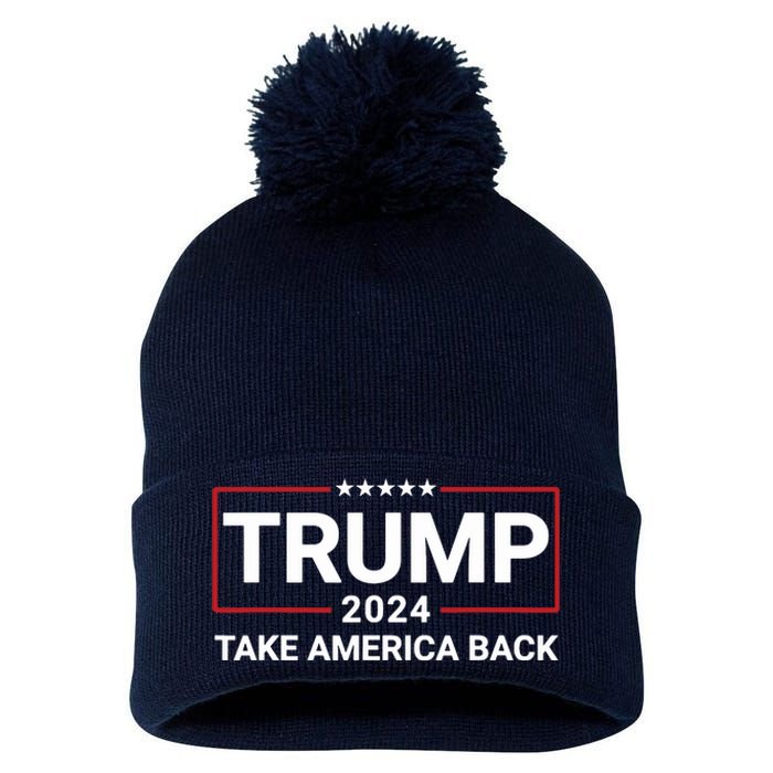 Donald Trump 2024 Take America Back Election The Return 7625 Pom Pom 12in Knit Beanie