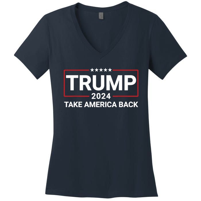 Donald Trump 2024 Take America Back Election The Return 7625 Women's V-Neck T-Shirt