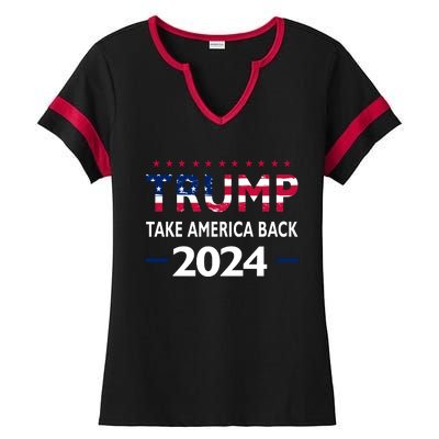 Donald Trump 2024 Take America Back Election The Return Ladies Halftime Notch Neck Tee