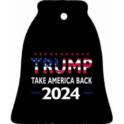 Donald Trump 2024 Take America Back Election The Return Ceramic Bell Ornament