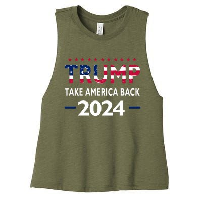 Donald Trump 2024 Take America Back Election The Return Women's Racerback Cropped Tank