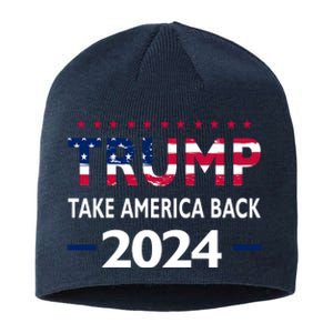 Donald Trump 2024 Take America Back Election The Return Sustainable Beanie